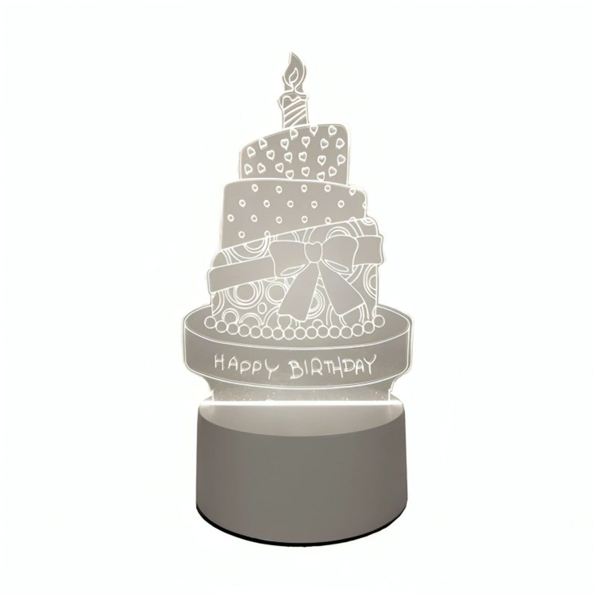GENERICO - Lámpara LED De Mesa 3D USB Luz Torta de Cumpleaños