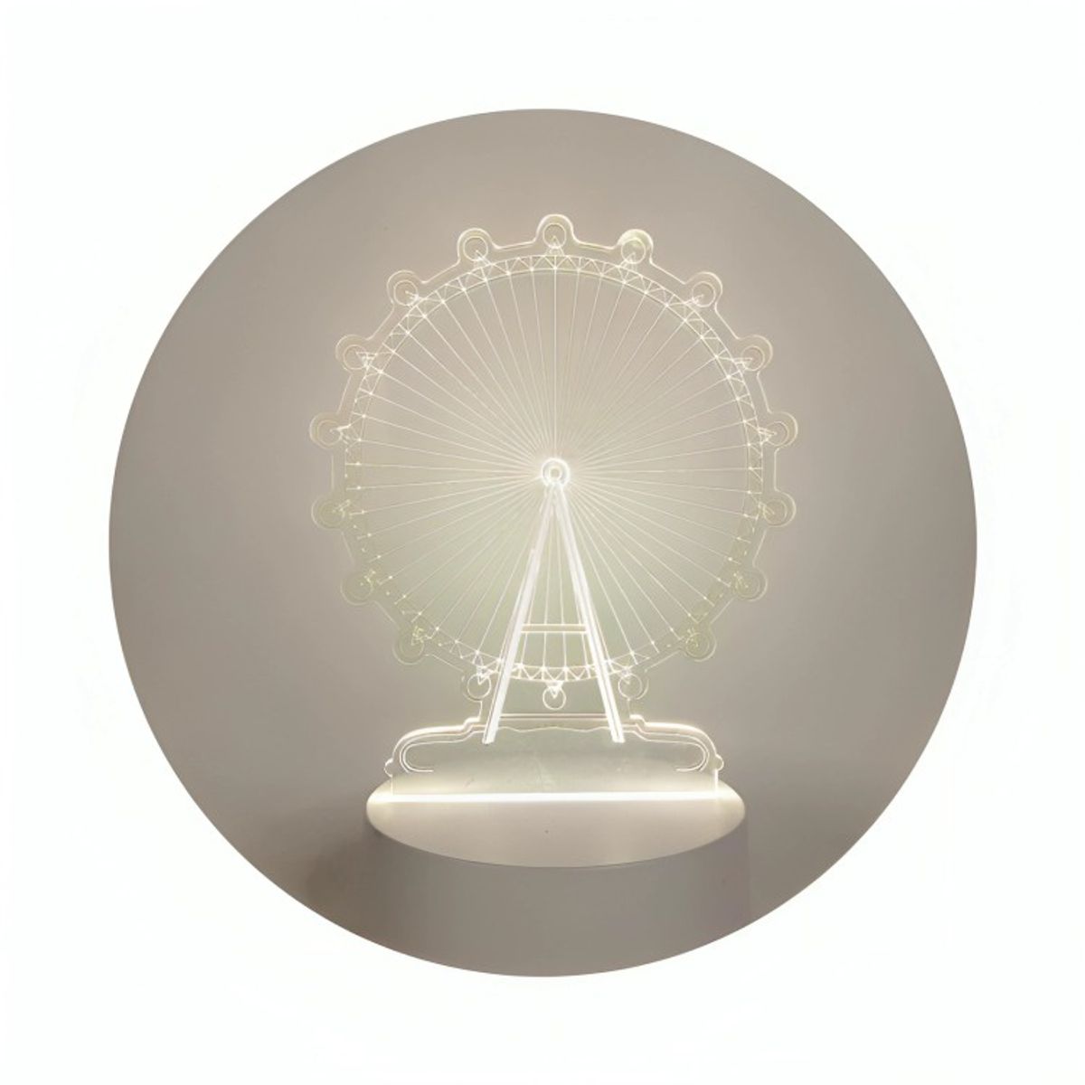 GENERICO - Lámpara LED De Mesa 3D USB Luz Rueda Fortuna