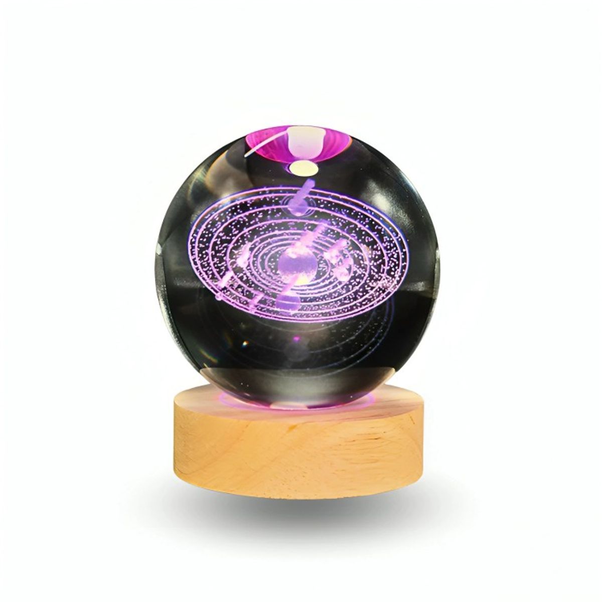 GENERICO - Lampara Bola De Cristal LED RGB Colores Sistema Solar