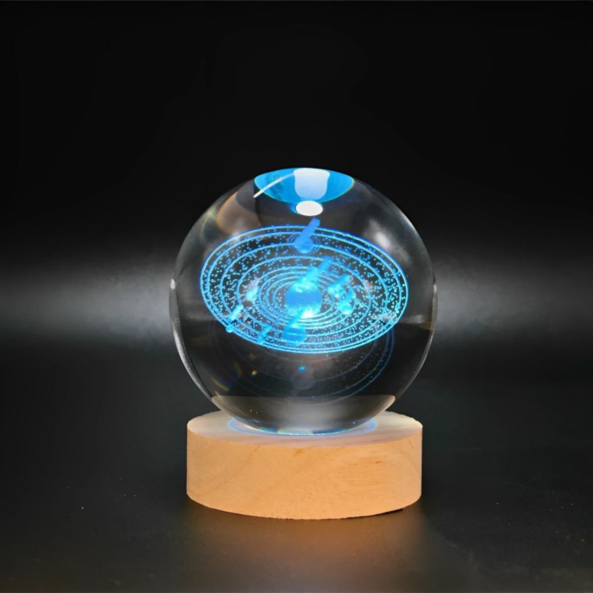 GENERICO - Lampara Bola De Cristal LED RGB Colores Sistema Solar