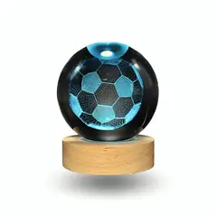 GENERICO - Lampara Bola De Cristal LED RGB Colores Futbol