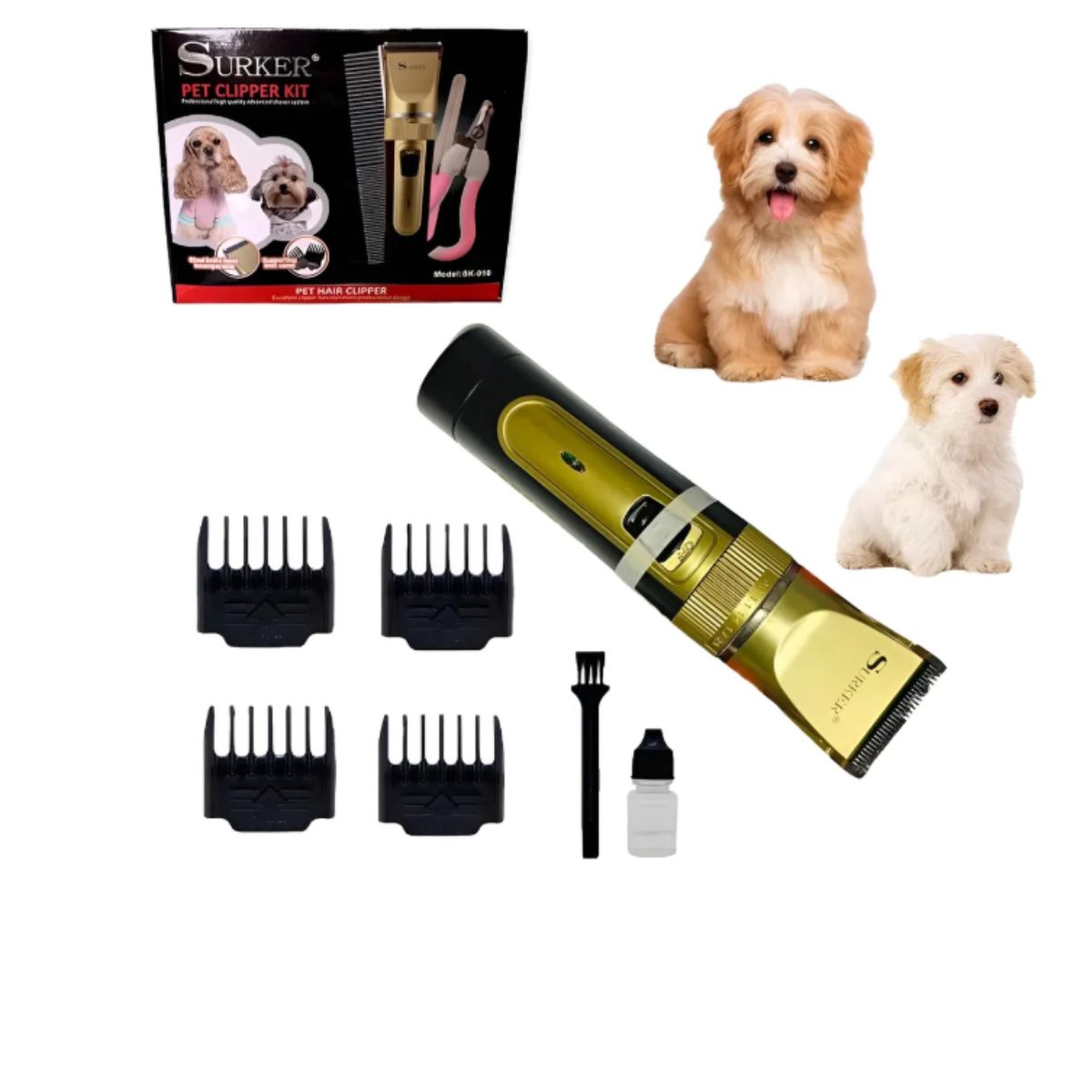 GENERICO - Kit Profesional de Cortapelos SURKER para Mascotas  Aseo Completo en Casa USB
