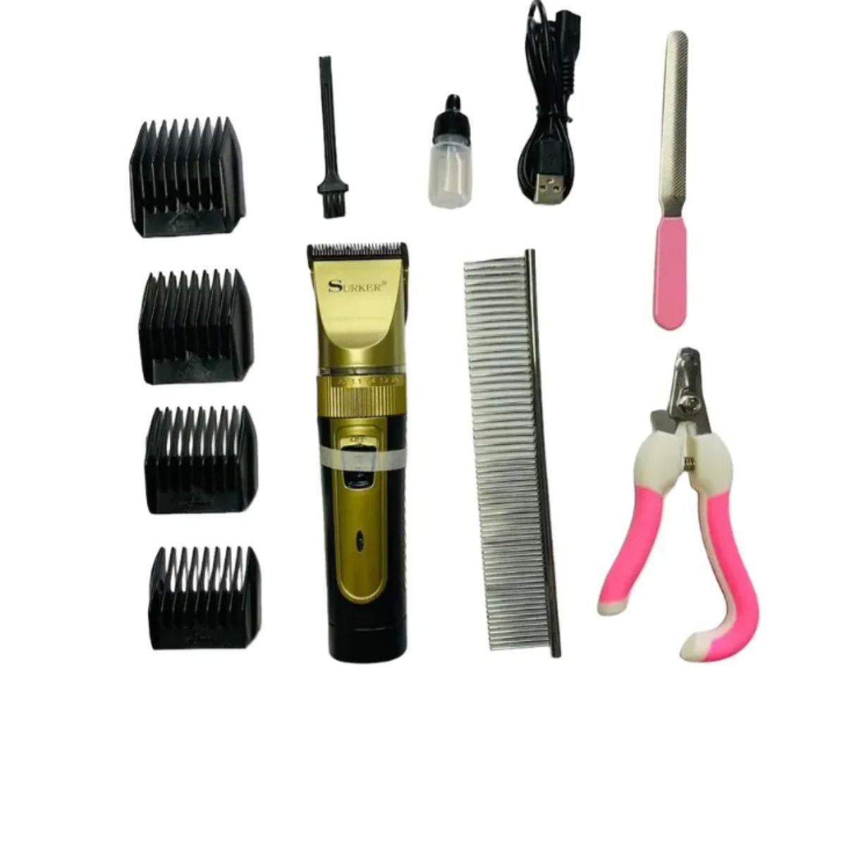 GENERICO - Kit Profesional de Cortapelos SURKER para Mascotas  Aseo Completo en Casa USB