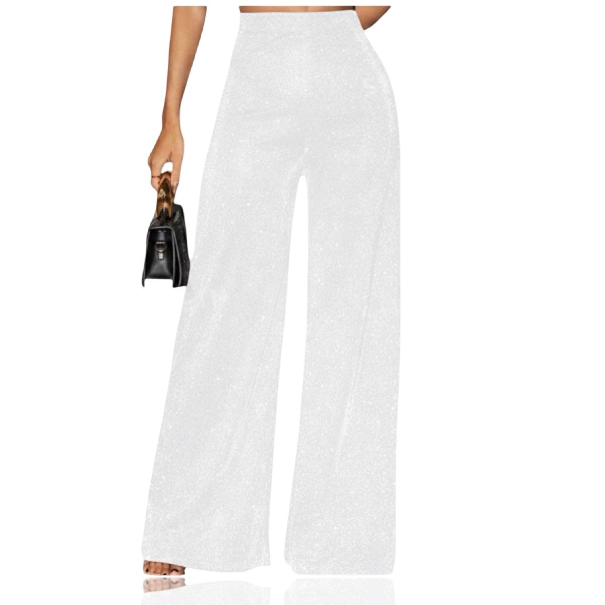 AAYO MODA - Pantalón Palazzo Elegante con Brillo para Mujer
