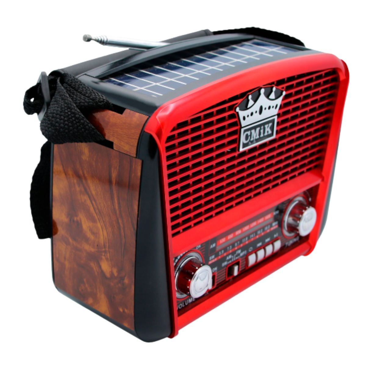 GENERICO - Radio Portátil Retro con Panel Solar USBTF y Bluetooth Ideal para llevarlo contigo siempre