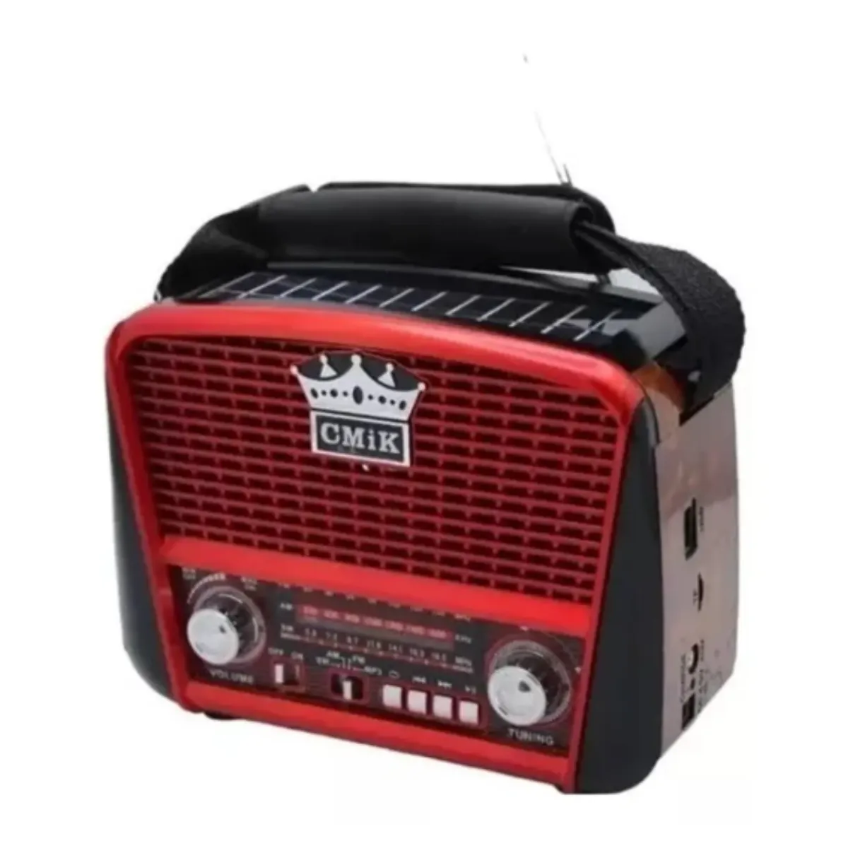 GENERICO - Radio Portátil Retro con Panel Solar USBTF y Bluetooth Ideal para llevarlo contigo siempre