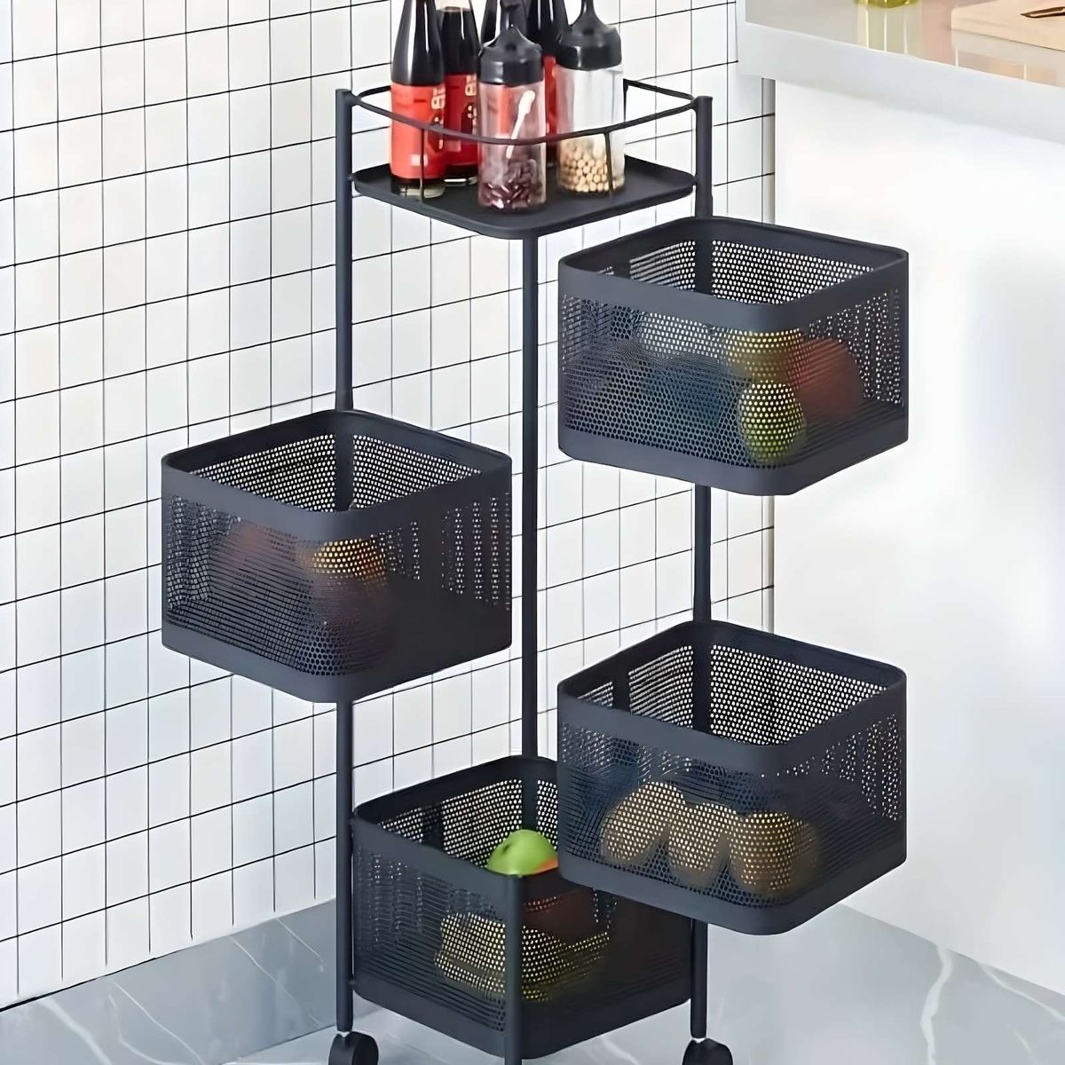 GENERICO - ORGANIZADOR DE FRUTEROS 4 NIVELES CUADRADO