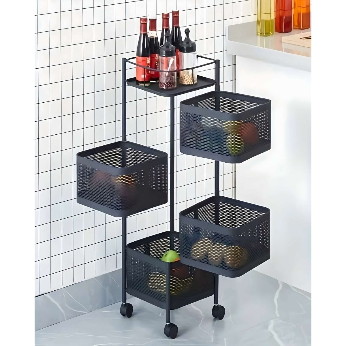 GENERICO - ORGANIZADOR DE FRUTEROS 4 NIVELES CUADRADO