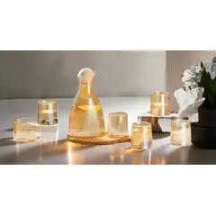 GENERICO - SET DE JARRA MAS 6 VASOS CON TAPA DE BAMBU