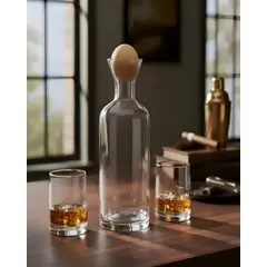 GENERICO - SET DE JARRA MAS 6 VASOS CON TAPA DE BAMBU