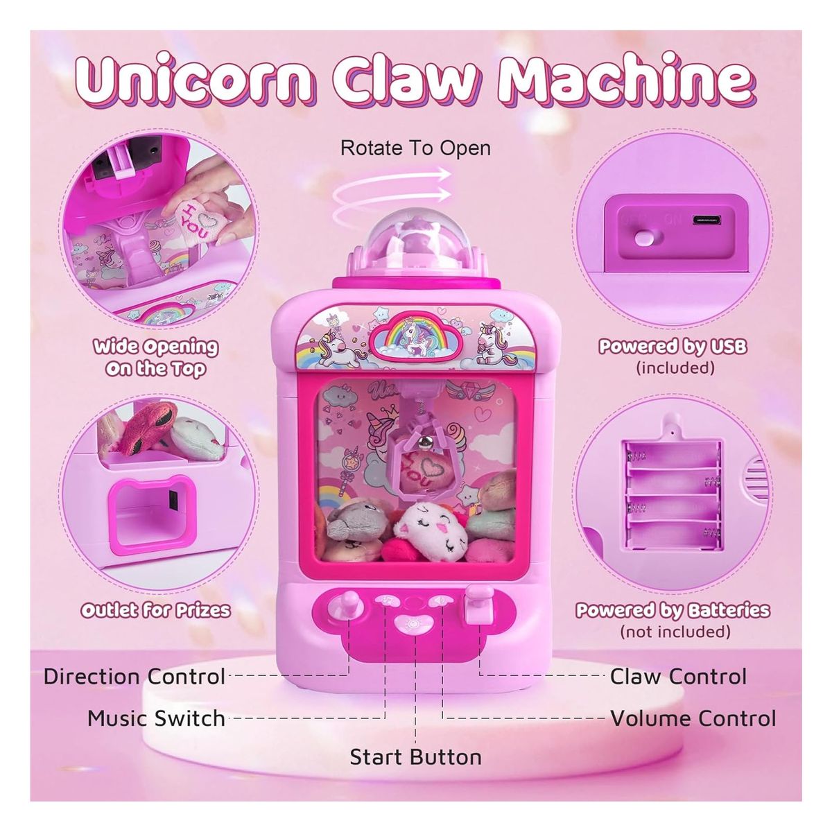 GENERICO - Juguete Maquina Expendedora de Peluches Para Niños 20 Mini Peluches