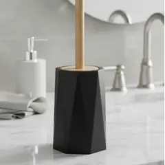 GENERICO - Cepillo de baño de bambú con tapa y mango de bambú 43x12cm