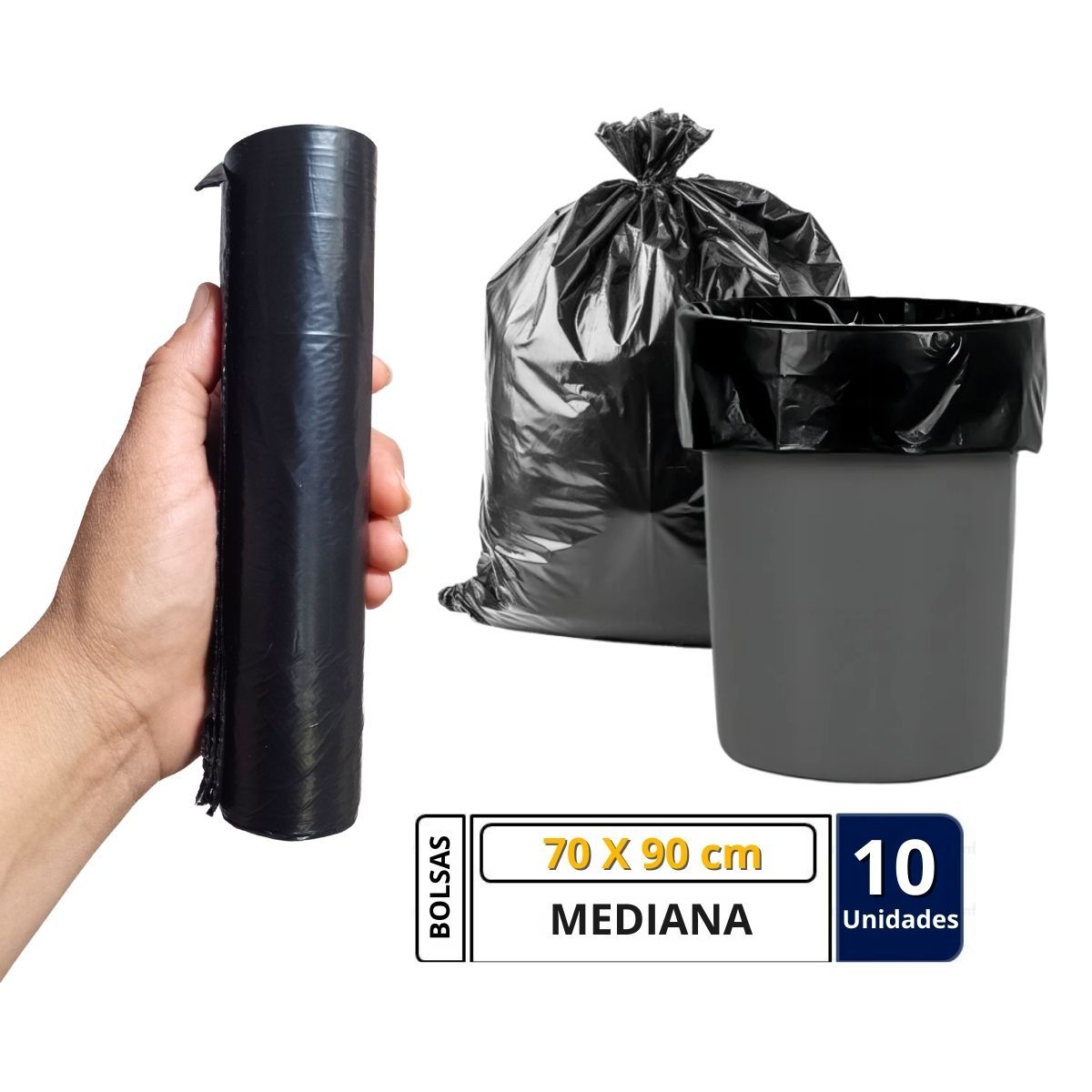 GENERICO - Bolsas de Basura Alba Hogar 70x90 cm Mediana Basurero Cocina