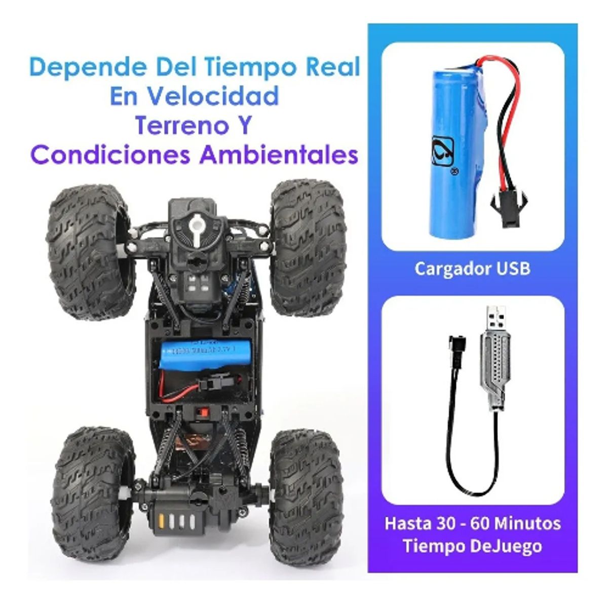 GENERICO - Auto Carro A Control Remoto Recargable Con Led 18kmh