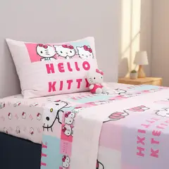 MASHINI - Juego Sábanas Hello Kitty 1.5 Plazas Niña