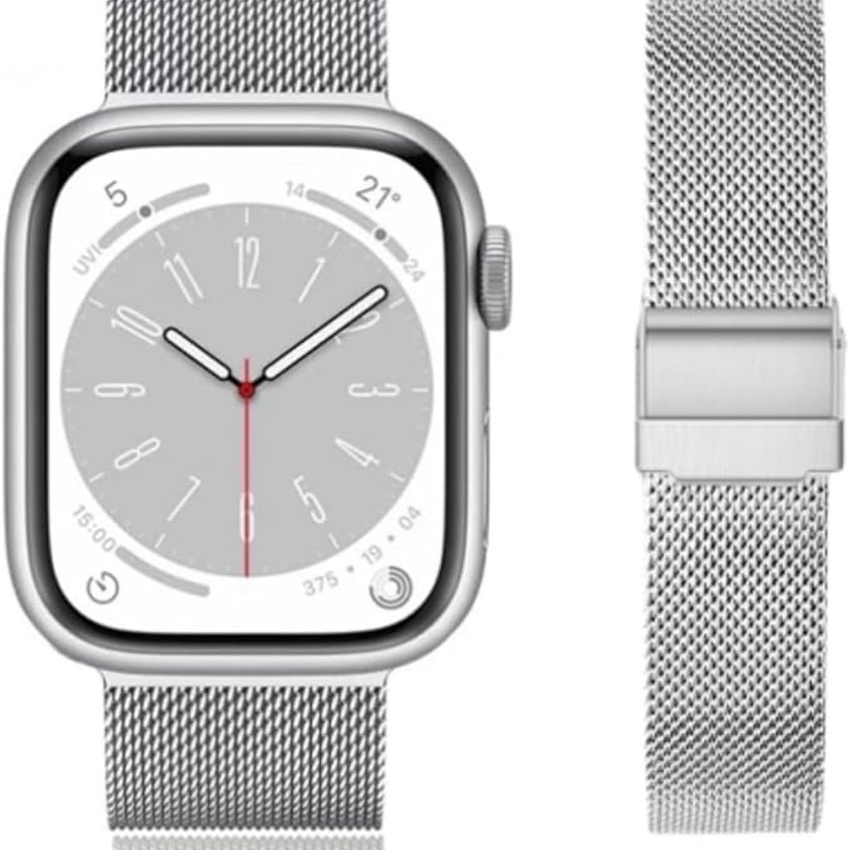 GENERICO - Correa malla acero inoxidable Apple watch 38 / 40 / 41 / S11 S10 42mm Plateado