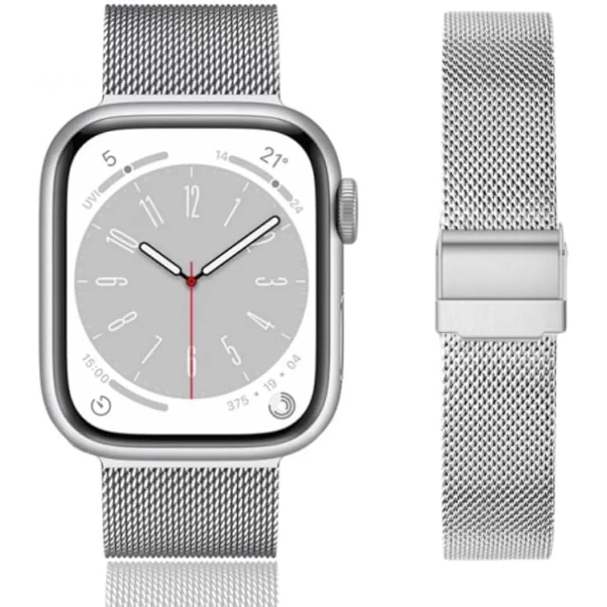 GENERICO - Correa malla acero inoxidable Apple watch 38 / 40 / 41 / S11 S10 42mm Plateado