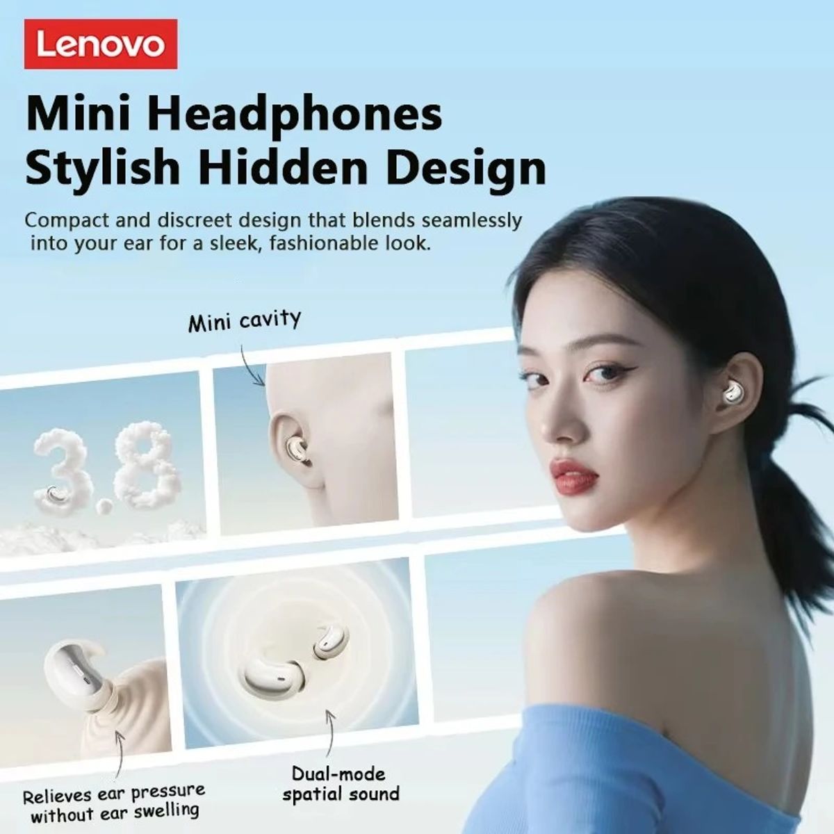 LENOVO - Audífono In-Ear Bluetooth LE203
