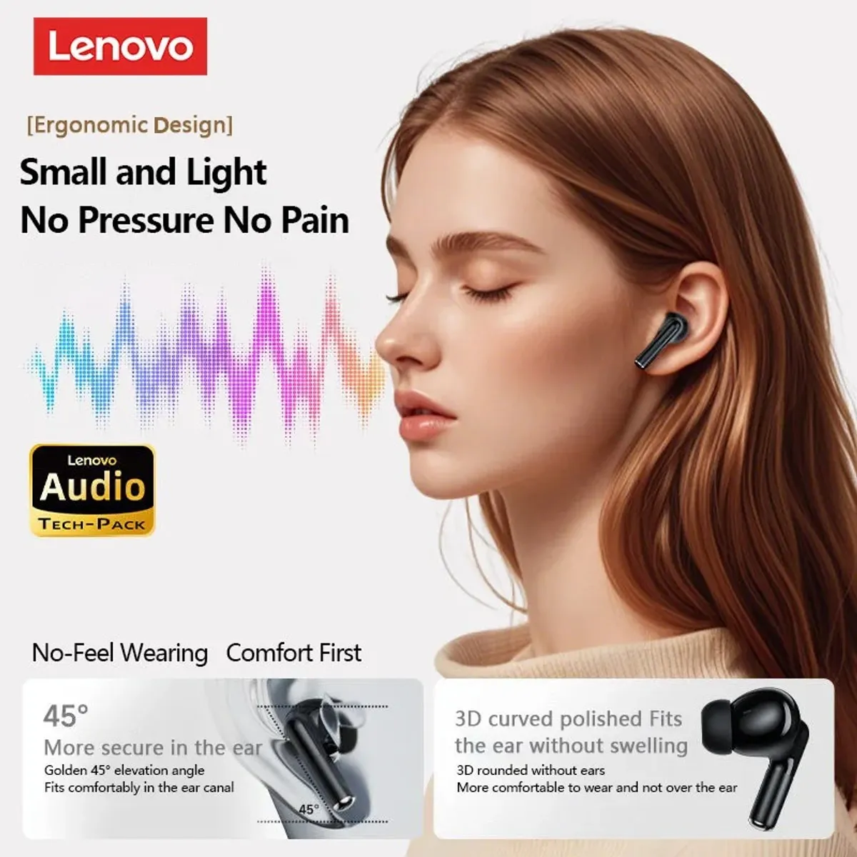 LENOVO - Audífono In-Ear Bluetooth LP27