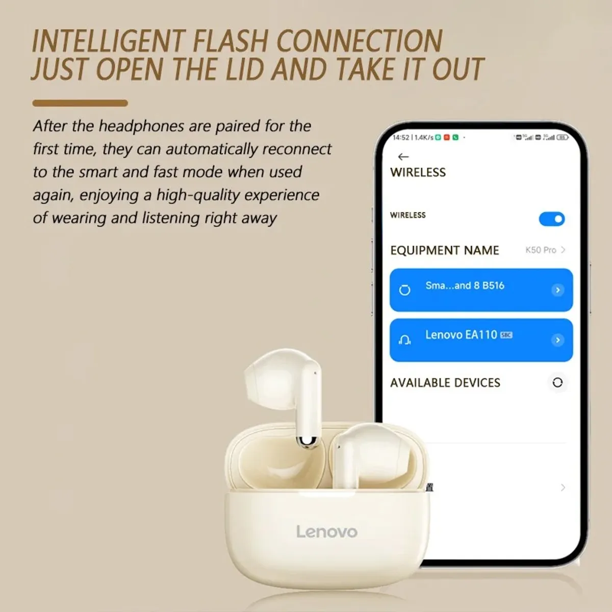 LENOVO - Audífono In-Ear Bluetooth EA110
