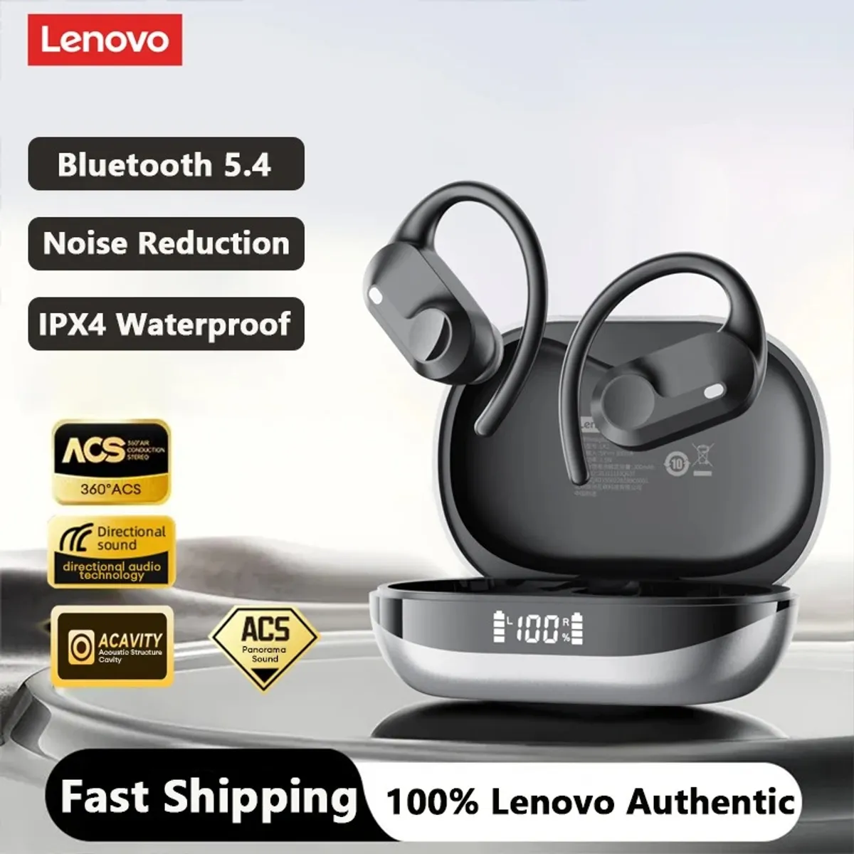 LENOVO - Audífono In-Ear Bluetooth LK2 OWS