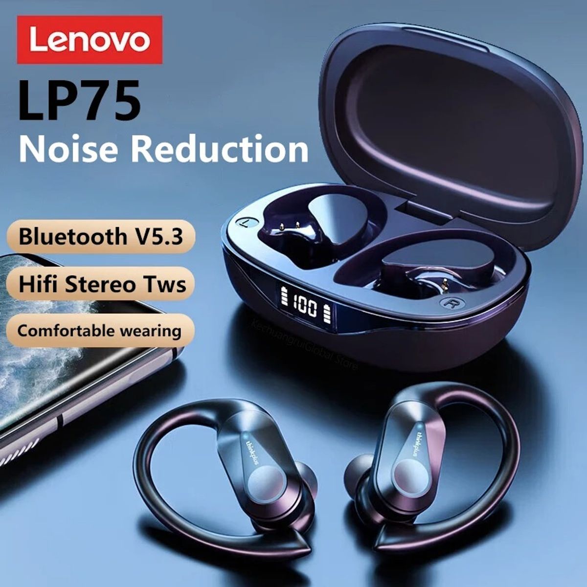 LENOVO - Audífono In-Ear Bluetooth LP75