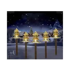 GENERICO - 5 Luces Navideñas Luces Navideñas Solares Arboles Navidad estacas luces Amarillo luces de navidad exterior luces arbol