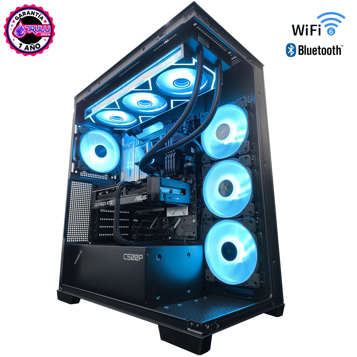 AMD CORP - PC GAMER AMD RYZEN 5 9600 - 32GB RAM - RTX 5060 - 500GB SSD - WIFI BLUETOOTH - LÍQUIDA 240MM - GABINETE GIGABYTE C500 - TIPO PECERA