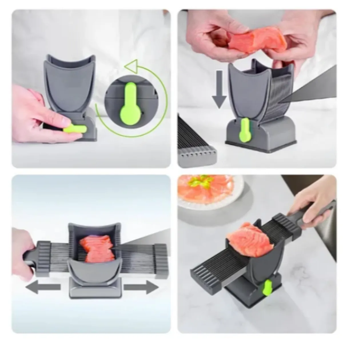 Rebanadora Manual Profesional para Carnes Congeladas  Cortador de Precisión con Soporte, marca GENERICO - Foto 2