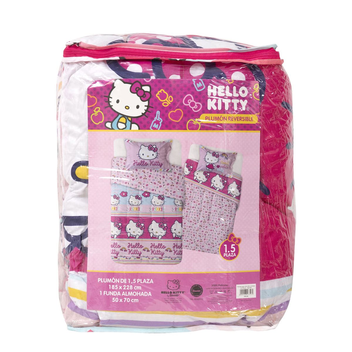 MASHINI - CUBRECAMA PLUMON INFANTIL HELLO KITTY SPARKLE REVERSIBLE 1.5 PLAZA