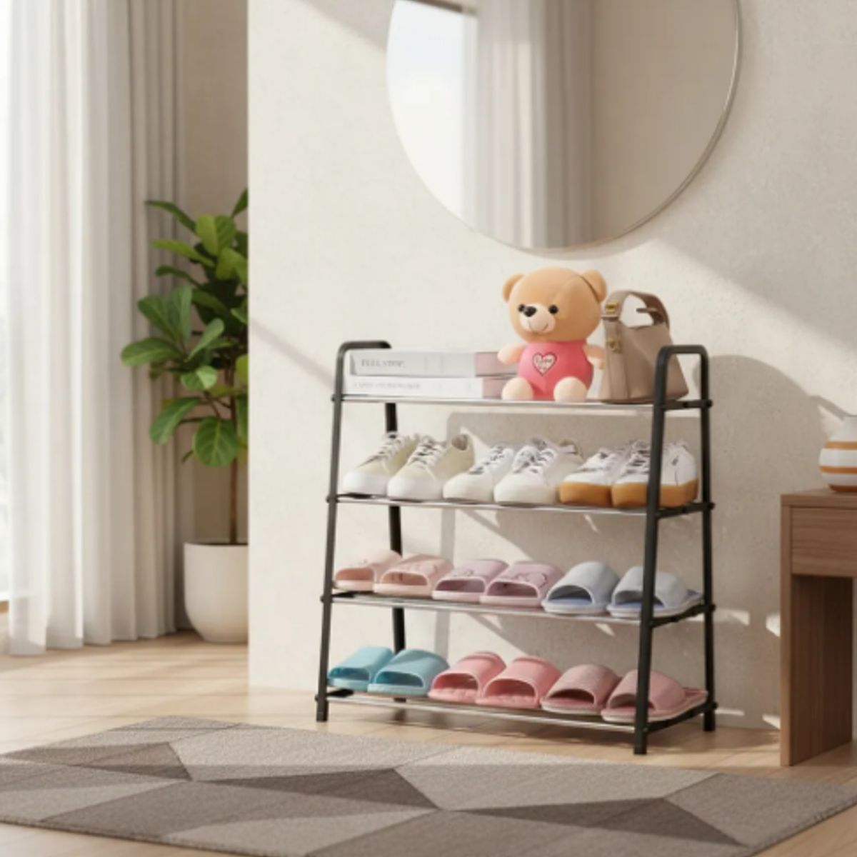 GENERICO - Zapatero Rack 4 Niveles Organizador Estante Multifuncional