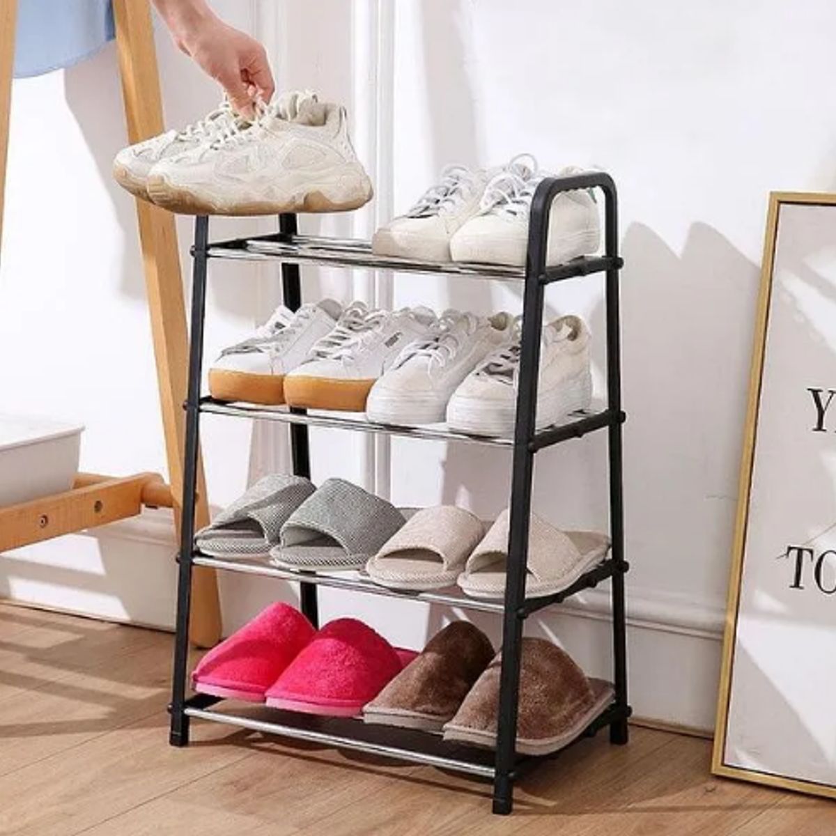 GENERICO - Zapatero Rack 4 Niveles Organizador Estante Multifuncional