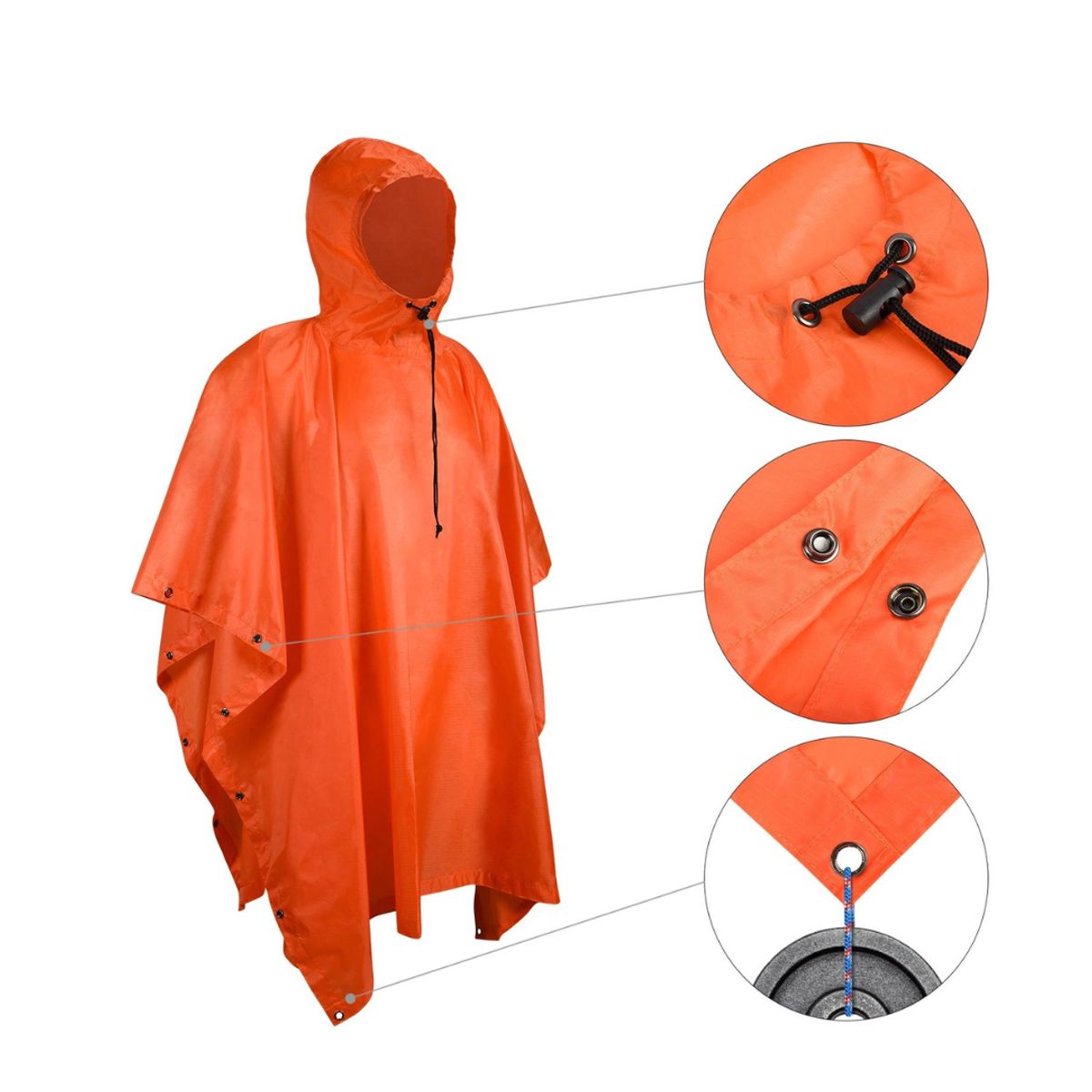 GENERICO - Poncho Impermeable Sin Olor Suave Capa Multifunción