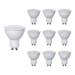 GENERICO - Pack 10 Ampolletas Dicroicas Led 6w Gu10 Neutra 4000k Blanco Neutro