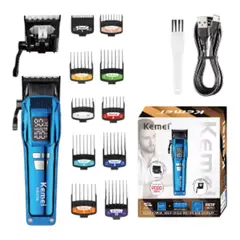 KEMEI - Cortadora de pelo profesional km2796 color Azul de 9000RPM