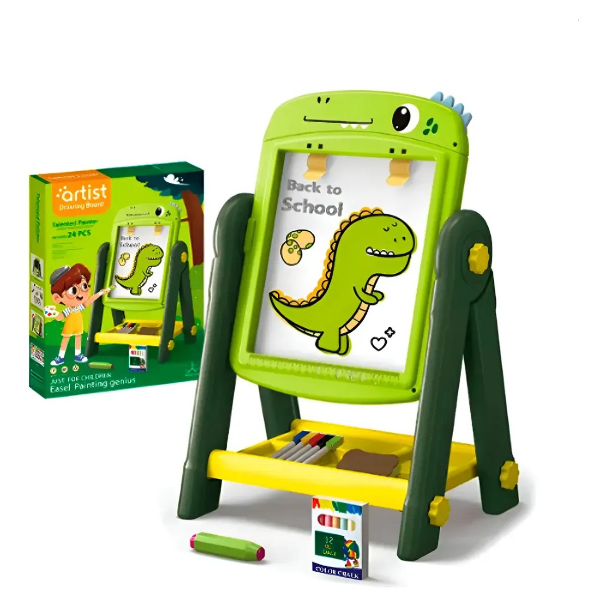 GENERICO - Pizarra Magnética Infantil Para Niños 24pcs Verde Dinosaurio