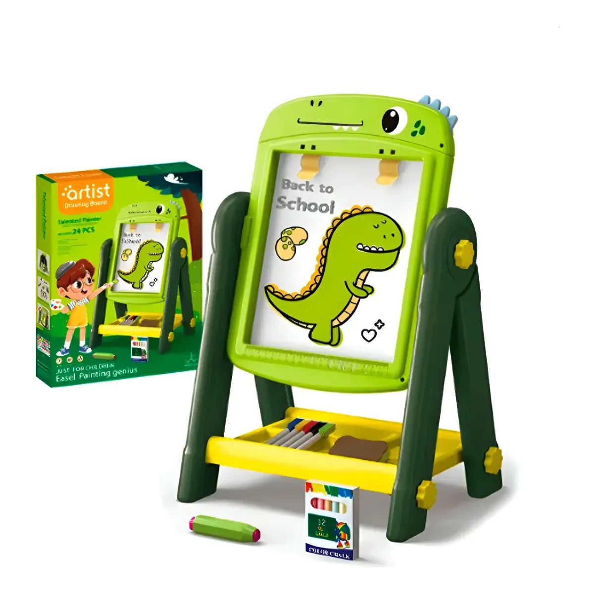 GENERICO - Pizarra Magnética Infantil Para Niños 24pcs Verde Dinosaurio