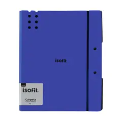 ISOFIT - Carpeta Presentación A4 Tapa Dura Con Apretador Azul