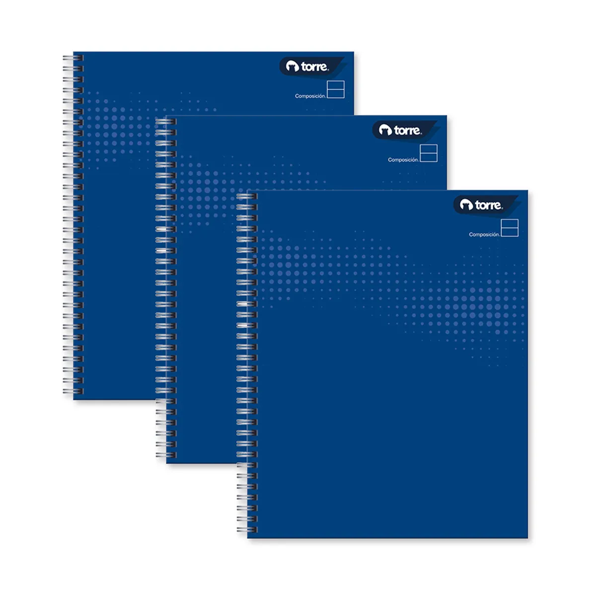 TORRE - Set 3 Cuadernos Universitario Tapa Dura Liso Composición Torre 100Hj