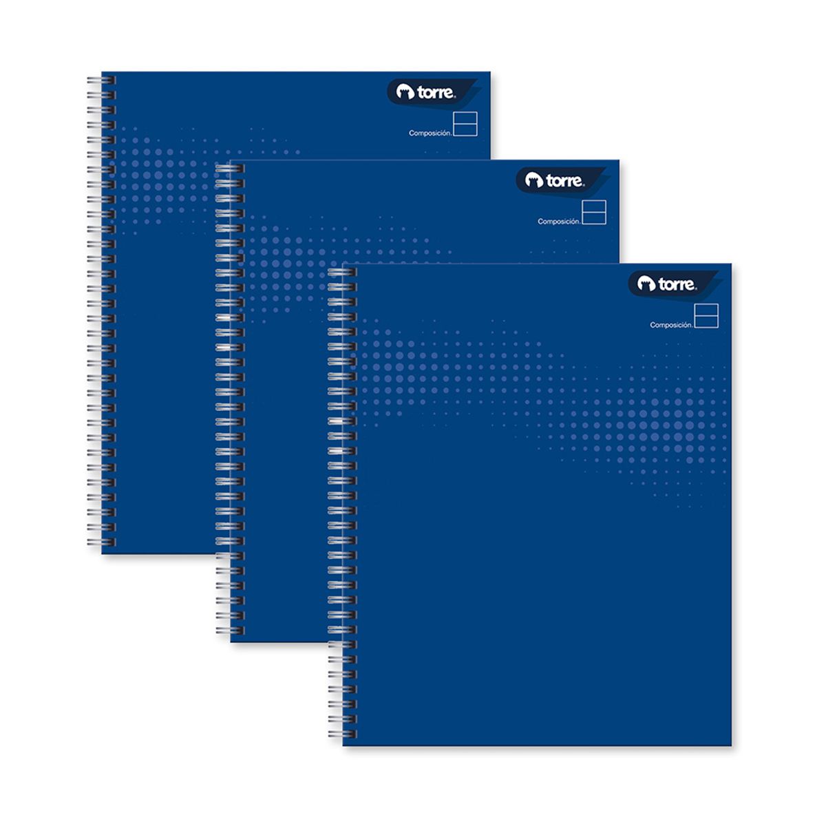 TORRE - Set 3 Cuadernos Universitario Tapa Dura Liso Composición Torre 100Hj