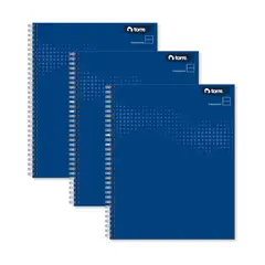 TORRE - Set 3 Cuadernos Universitario Tapa Dura Liso Composición 100Hj