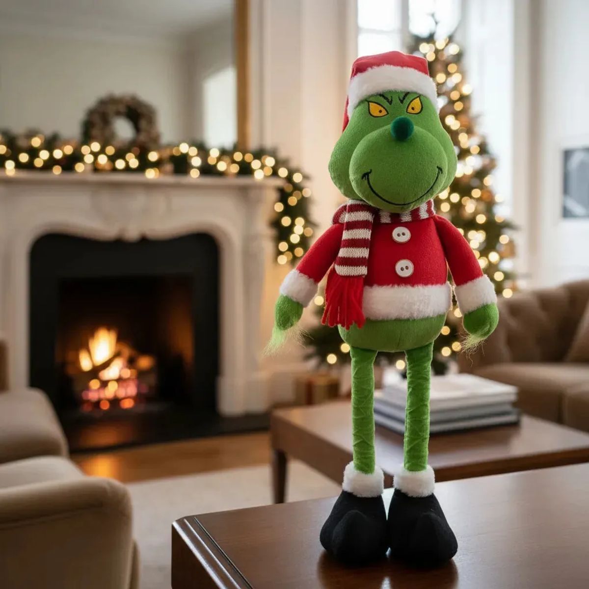 GENERICO - Muñeco Navidad Patas Largas Navidad Grinch 50cm Color Verde