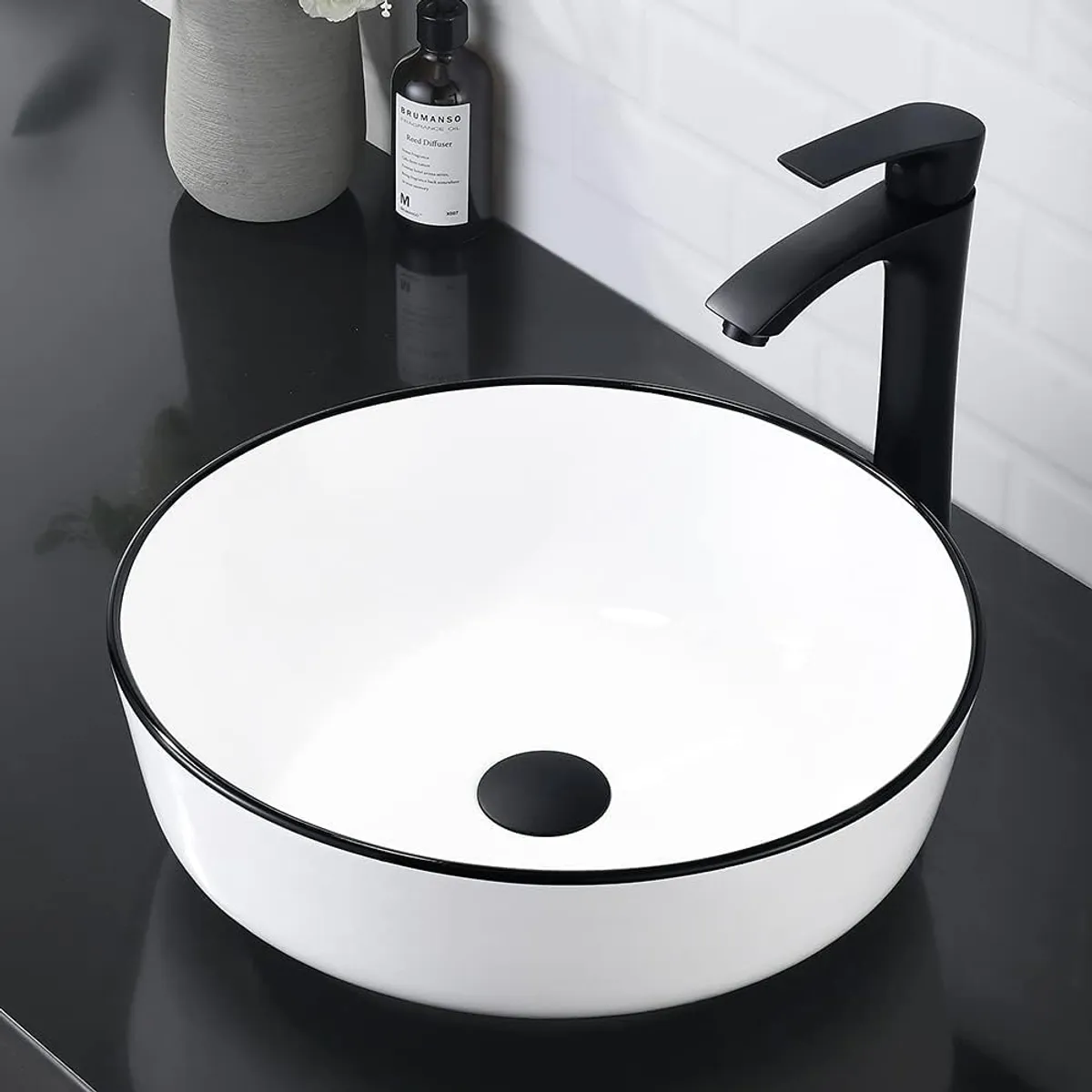 BLUEDREAMER - Lavamanos Sobreponer RectáNgulos CeráMica 41x41cm Desagüe