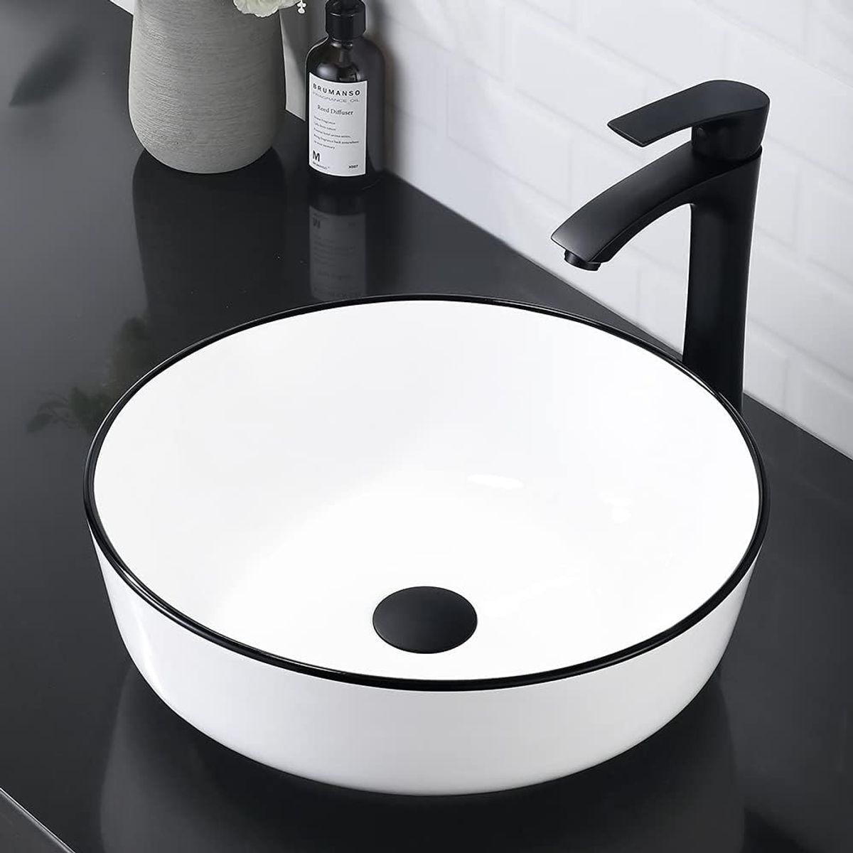 BLUEDREAMER - Lavamanos Sobreponer RectáNgulos CeráMica 41x41cm Desagüe