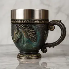 GENERICO - Tazon - Taza Termica De Acero con Relieve de Caballo