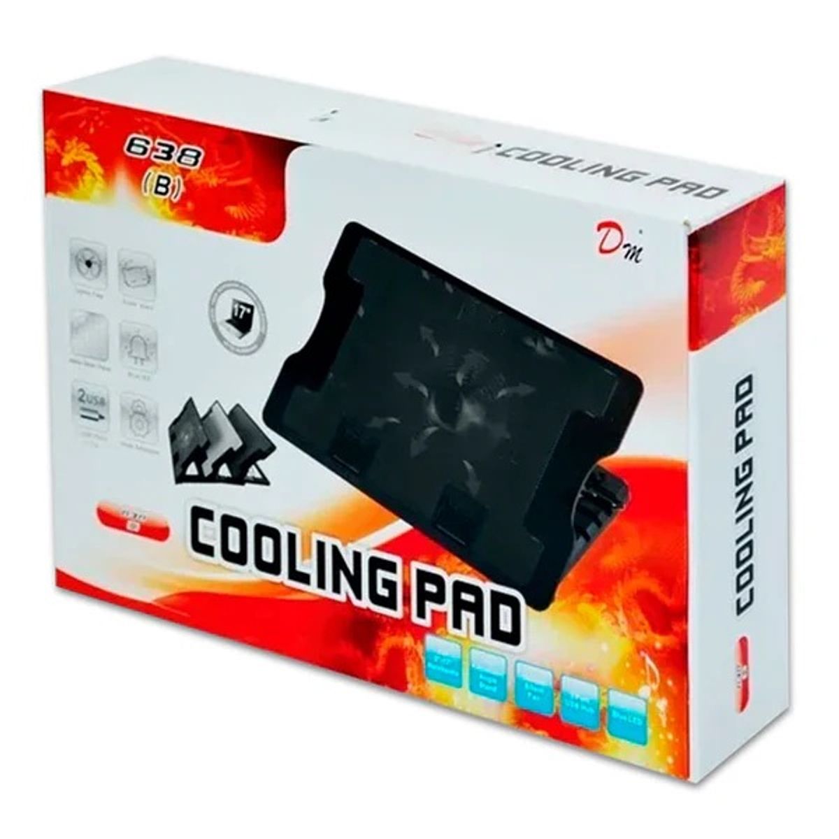 DM - Cooling Pad DM 638 B + base refrigerante silenciosa para notebook