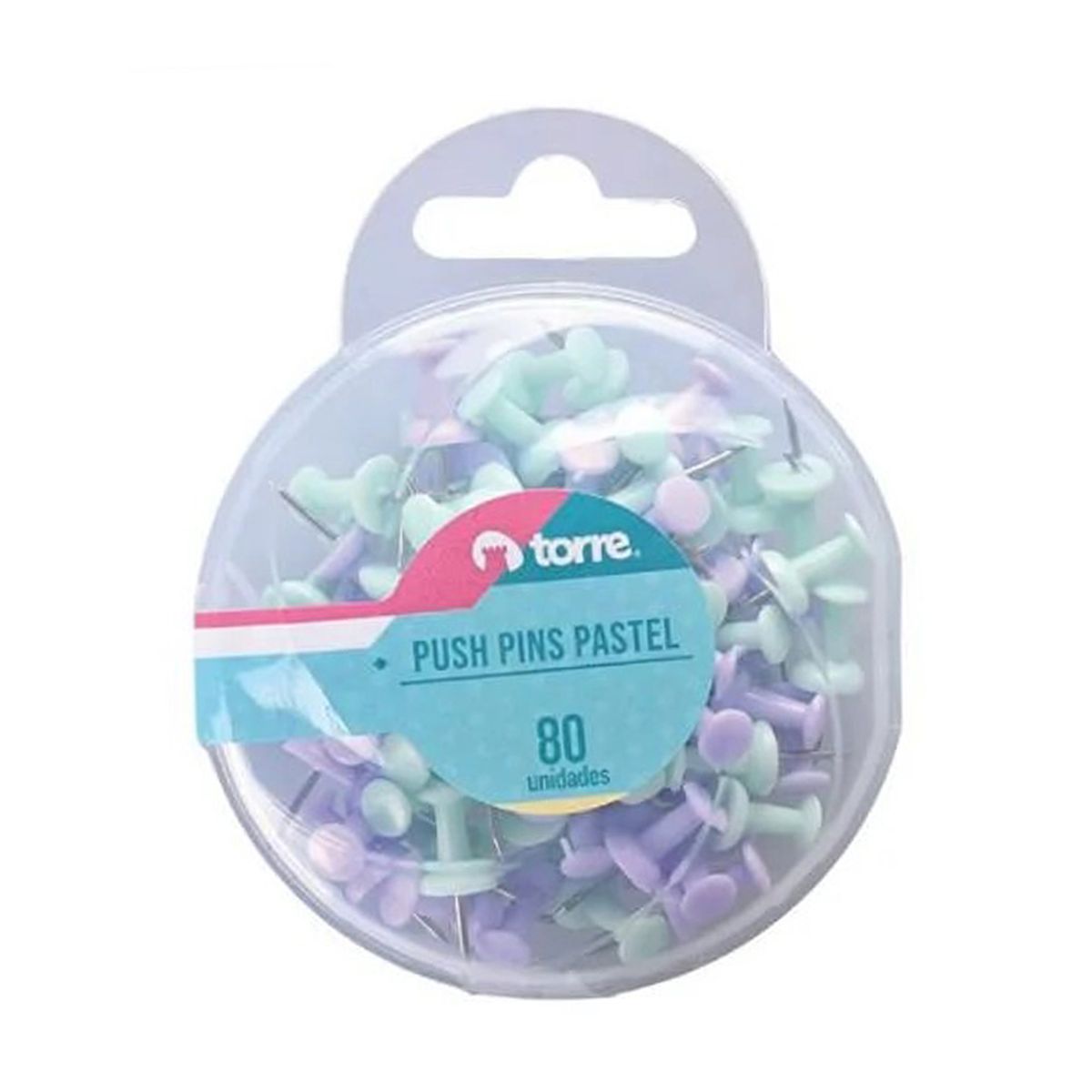 TORRE - Chinches Pushpins Pastel Torre 80 Uds