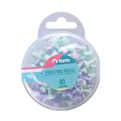 TORRE - Chinches Pushpins Pastel 80 Uds