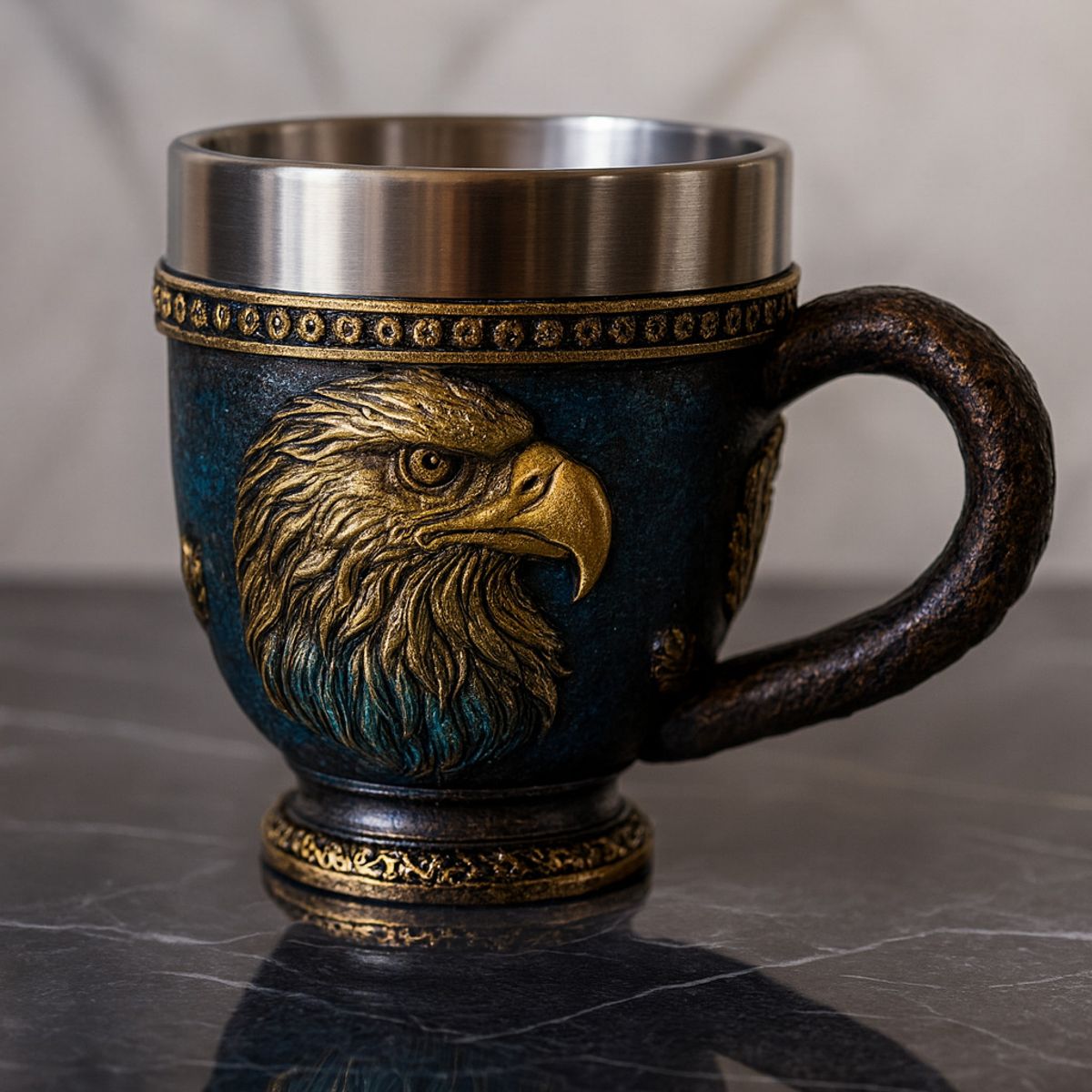 GENERICO - Tazon - Taza Termica De Acero con Diseño de Aguila en Relieve