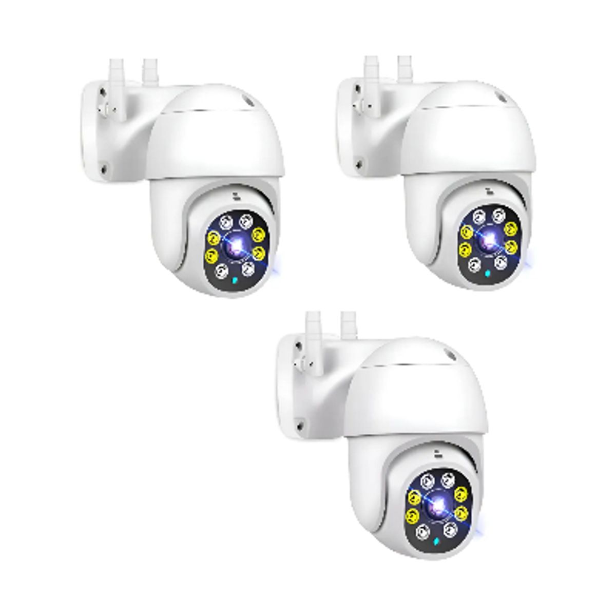 GENERICO - Pack X3 Cámara de vigilancia exterior  Ip Wifi 1080 P Visión Nocturna